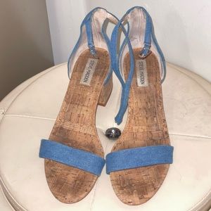 Steve Madden Denim Sandals Size 10